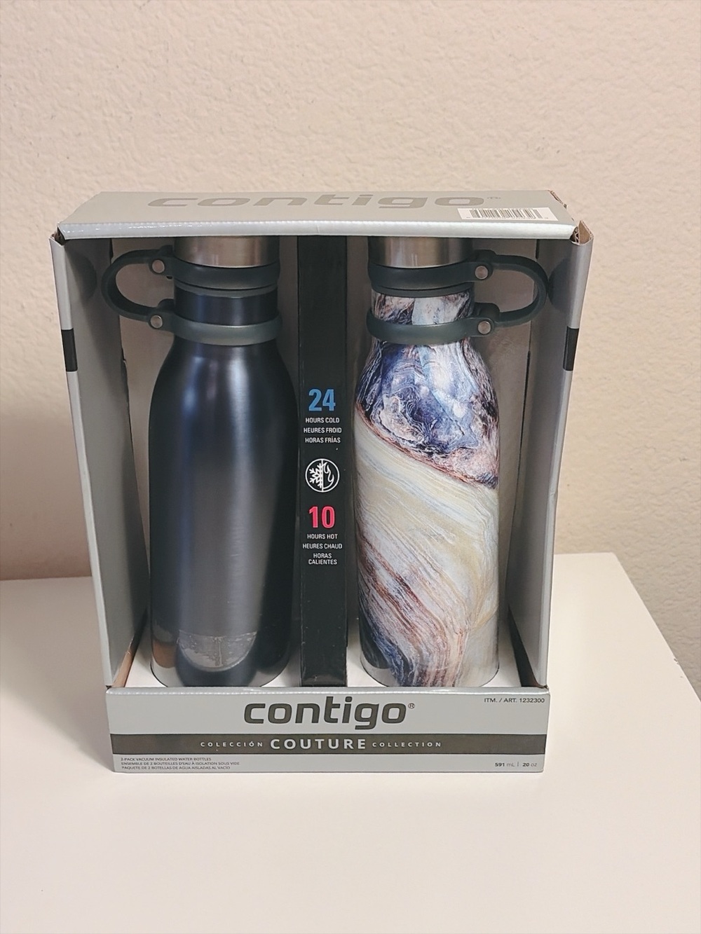 Contigo Couture 20 oz Vacuum Insulated Stainless Steel Water Bottles 2-Pack